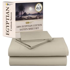 Certified Luxury 100% Egyptian Cotton Sheets, Full Size Deep Pocket Sheet Set...