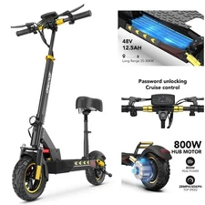 IENYRID Adult Electric Scooter With Seat 800W Foldable Commuter E-Scooter 28 MPH