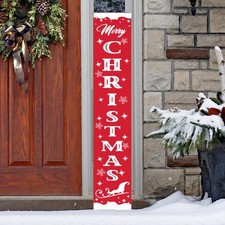Merry Christmas Wooden Porch Sign 47" 47.2" x 7.8" x 0.86", Red