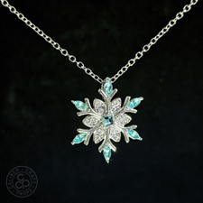Frozen Elsa Snowflake Pendant Necklace Princess Charm - 20" Silver chain Disney