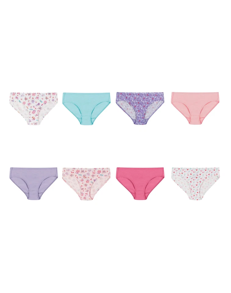 Hanes Hipster 8-Pack Underwear Ultimate Girl Pure Comfort Organic Cotton sz 6-14 - Image 4 of 4