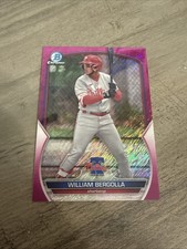 2023 Bowman Chrome Prospects William Bergolla Fuchsia Shimmer Refractor /199 
