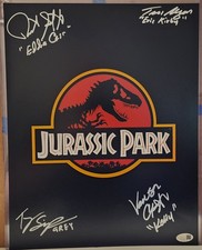 JURASSIC PARK 11x14 Photo SIGNED AUTOGRAH X4 JSA COA Schiff Morgan Lee Simpkins