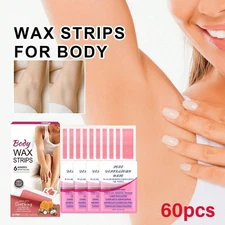 Body Wax Strips For Hair Removal - Bikini & Facial Wax Strips (60 Count) 