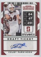 2020 Contenders Draft Picks College Ticket Green Foil Colby Parkinson Auto 0g27
