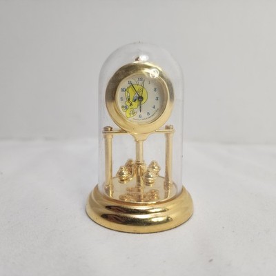Vtg 1996 LOONEY TUNES Miniature TWEETY BIRD Westclox Desk Clock NEEDS BATTERY 