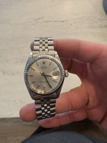 Rolex 1970s Vintage Datejust Ref 1603 Automatic Silver Dial 36mm Case