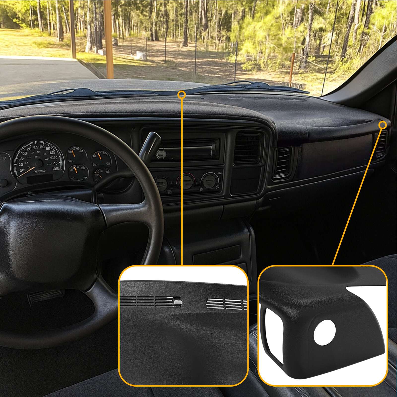 ABS Molded Dash Cap Board Cover Dashboard Overlay For Silverado Sierra ...