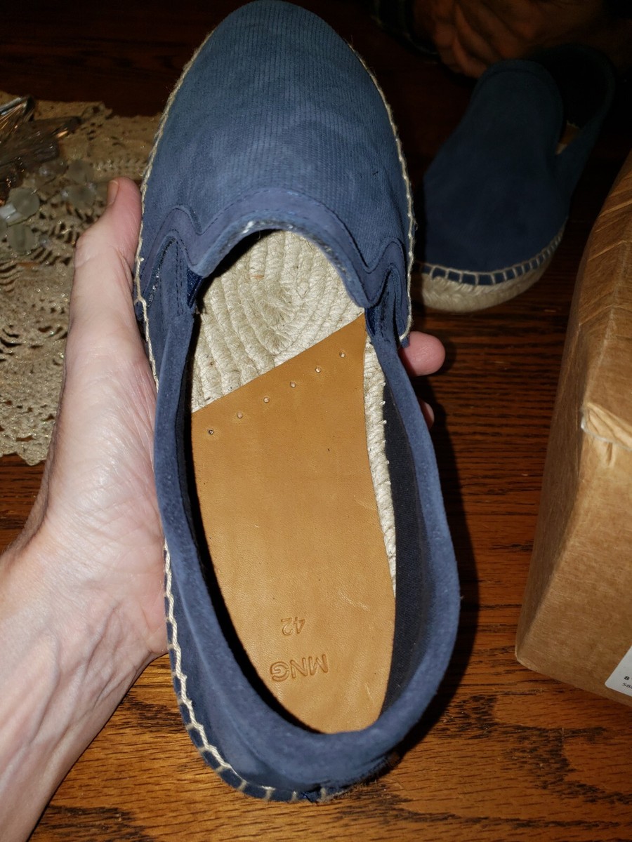 Mango MNG MAN Shoes Mens EUR 42, UK 8 Slip On Blue Leather Made in
