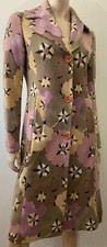 Missoni Multi Colour 100% Wool Bold Floral Print Collared Formal Lined Coat Uk10