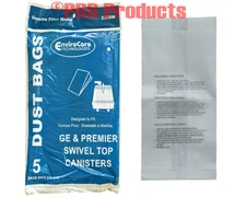 GE Swivel Top Canister Vacuum Allergy Bags Part #1400ES Model C-1 to C-18 Series