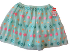 Cat and Jack Girls Light Green Turquois Sequin Tulle Skirt XL 14/16 Cotton Lined