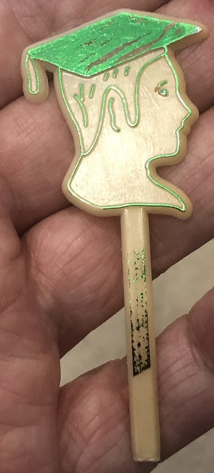 Lote de 23 tapas de graduación verde perfil niño vintage cupcakes pastel topper plástico Foto 3 de 4