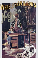 WHEELER & WILSON 9 SEWING MACHINE CLASSIC MOTHER DAUGHTER VINTAGE POSTER REPRO