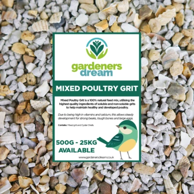 GardenersDream Mixed Poultry Grit - Premium Food With Oyster Shell Animal Feed