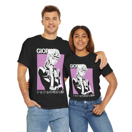 Giorno Giovanna JoJo's Bizarre Adventure Shirt Anime JJBA Tee T-Shirt Vento - Picture 17 of 18
