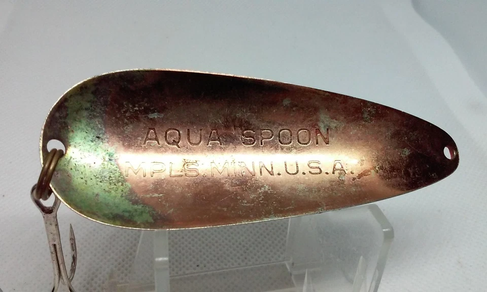 Señuelo de pesca vintage cuchara acuática zorro azul rojo/blanco 3 1/2" cuchara oscilante Foto 3 de 4