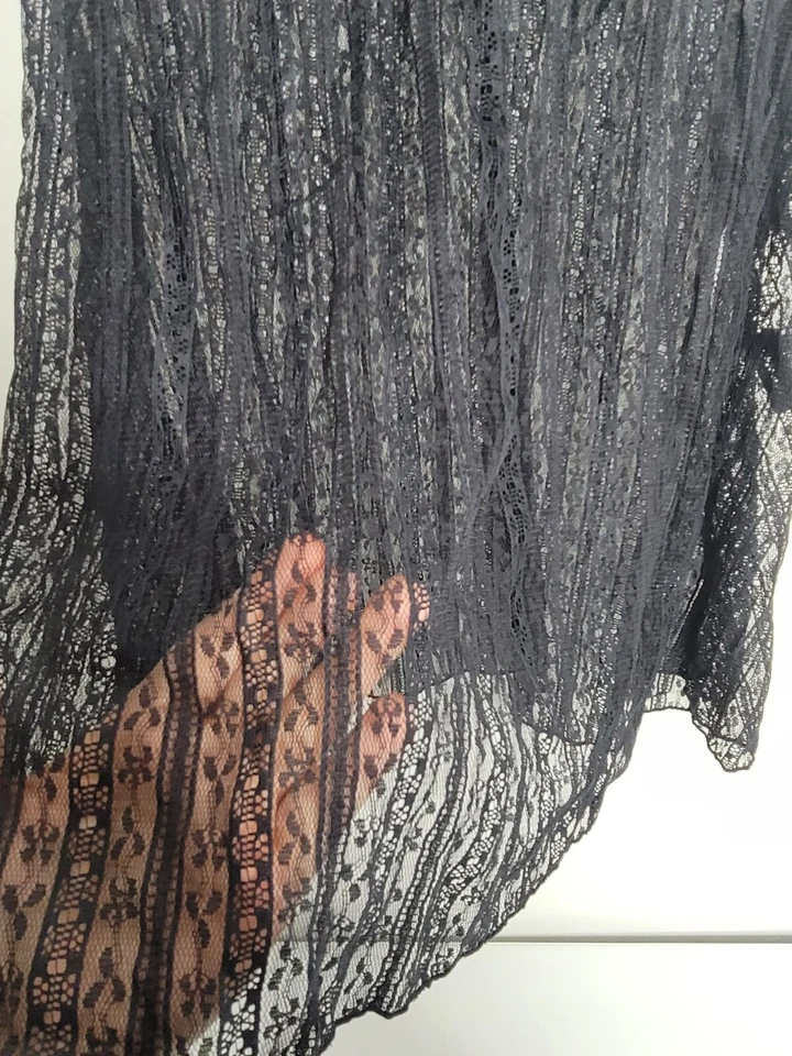 Betsey Johnson Mujeres Pequeño Negro Encaje Babydoll Vestido Panty Conjunto Lencería Camisón Foto 4 de 4