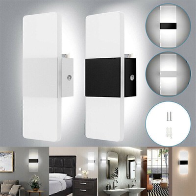 Modern LED Wall Lighting Up Down Cube Bedroom Sconce Lamp Fixture Indoor 1-4 Pcs