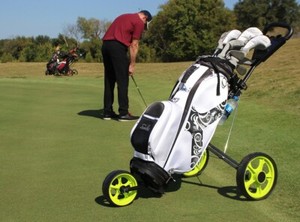 Massimo Golf Push Cart 3 Wheel Lightweight Easily Collapses Cup Holder & Storage