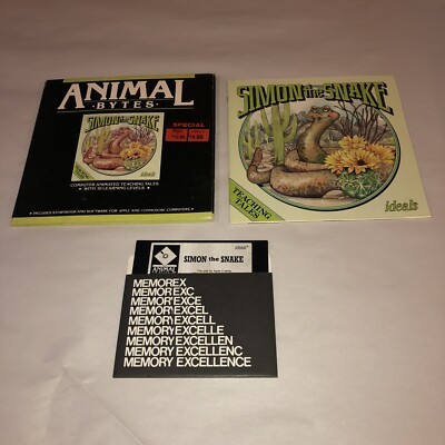 UNTESTED Animal Bytes Simon The Snake COMPLETE Commodore 64/128 Kids Game