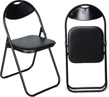 FOLDING CHAIRS FOLDING STOOLS BLACK WHITE ROUND FOLDABLE METAL CHAIRS STOOL NEW
