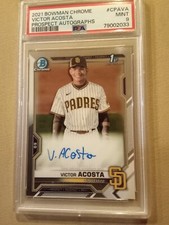 2021 Bowman Chrome Prospect Victor Acosta AUTOGRAPHED #CPAVA Graded PSA9 RC Card