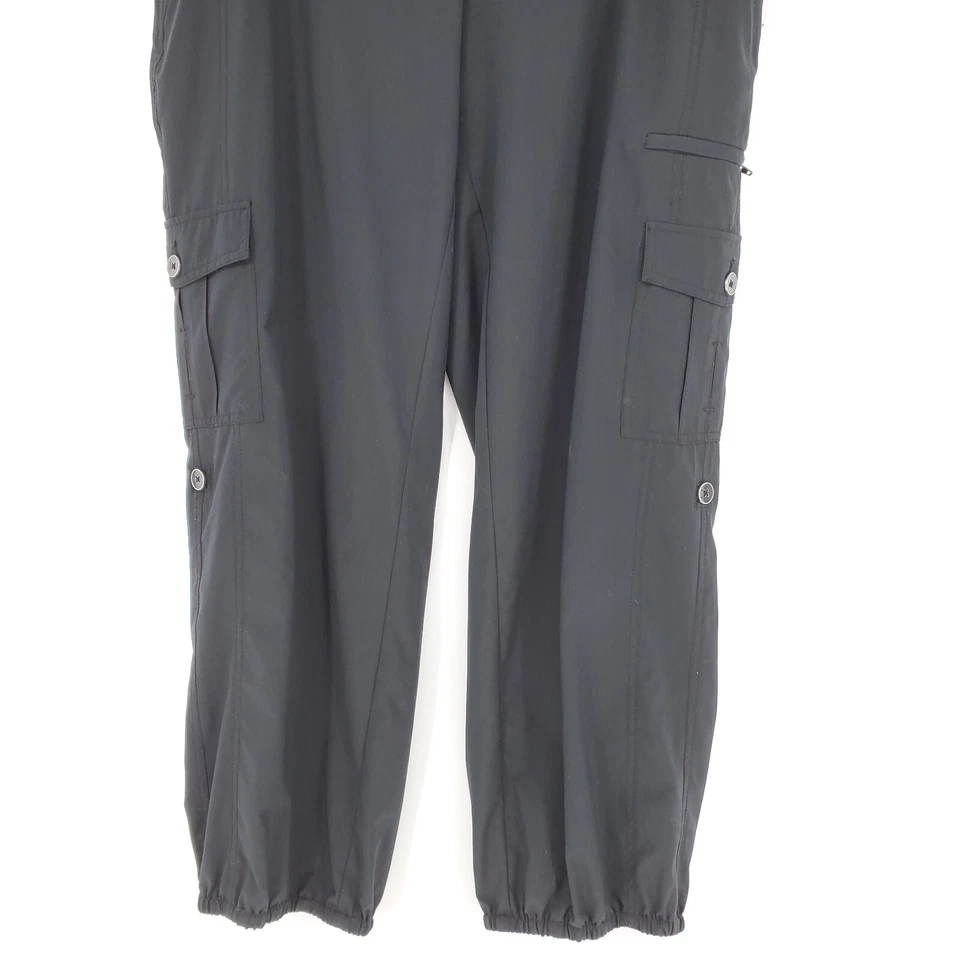 Pantalones cargo Soma Utility para mujer grandes negros de tela elástica Foto 3 de 4