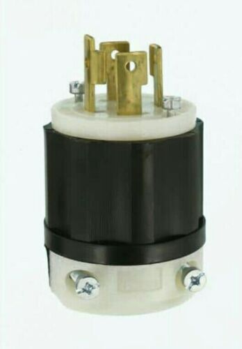 Black/White Industrial Grade Locking Plug 30 Amp 125/250-Volt ...
