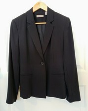 NEW Valerie Stevens, Size 4, Navy Blue Pinstripe Women's Single Button Blazer