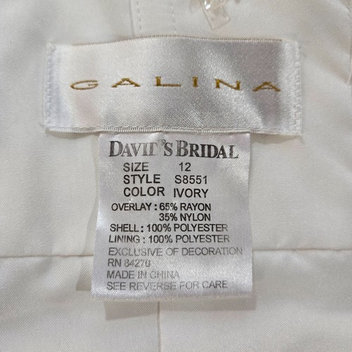 GALINA "Your Fairy Big Day" IVORY Empire Waist Beaded Lace Wedding Dress Size 12 - Picture 17 of 23