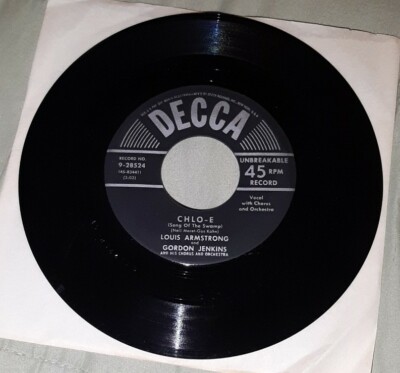 Louis Armstrong Gordon Jenkins 45 Listen to the Mocking Bird / Chlo-E ex 9-28524
