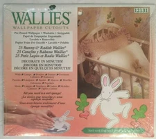 Floppy White Cottontail Bunny Rabbits Raddish 25 Wallies Wallpaper Decal Sticker
