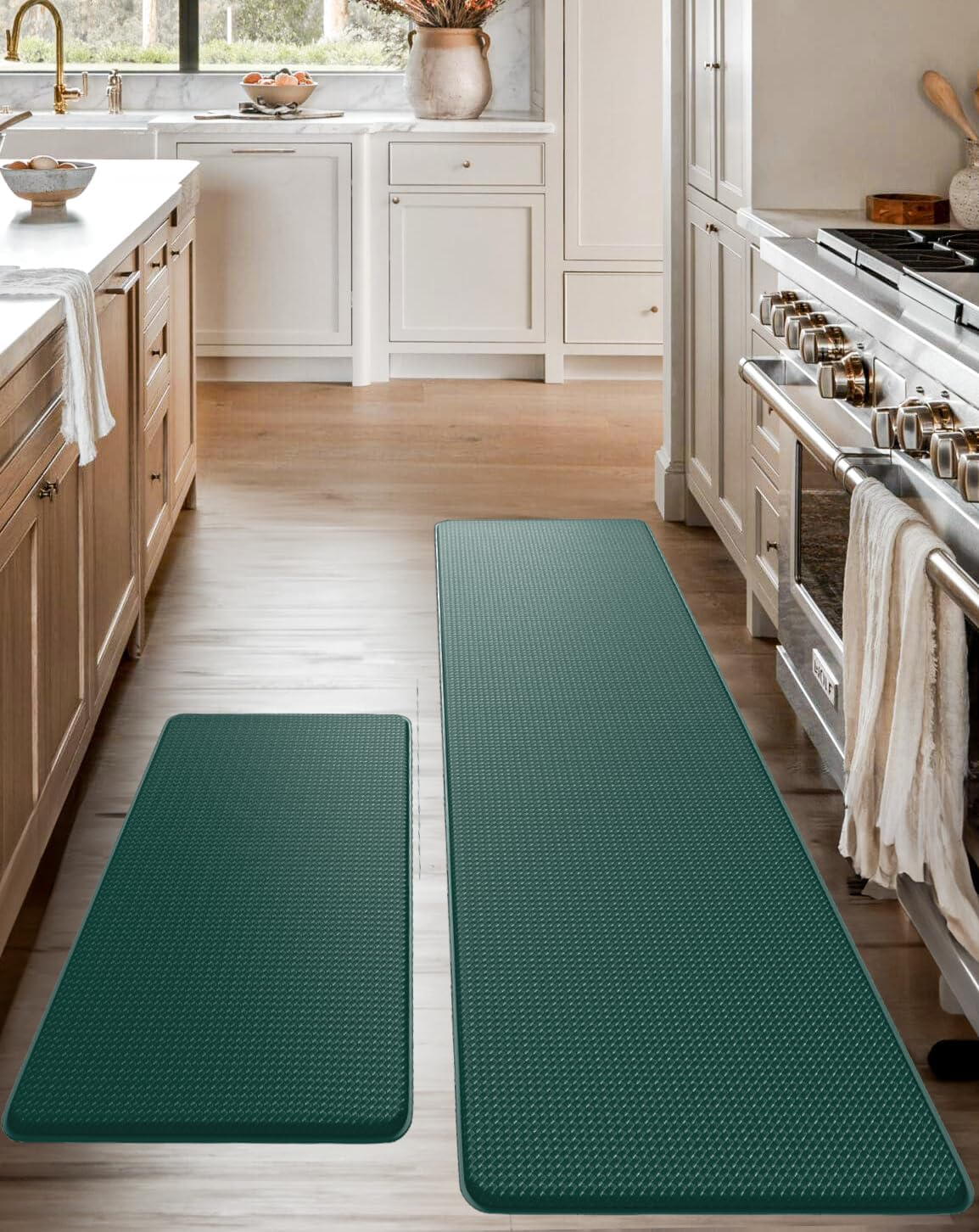 anti Fatigue Kitchen Mats for Floor 2 PCS, Memory Foam Cushioned Rugs, Comfort S