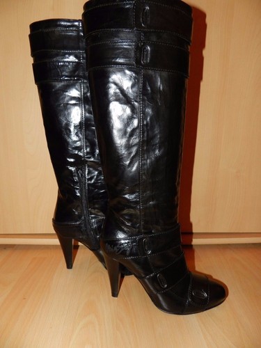 Botas de cuero Miss Sixty tacón alto lacado auténtico, talla 38, tacón 10 cm como nuevo - Imagen 12 de 12