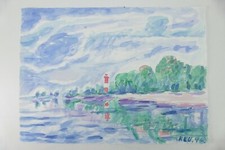 Wilhelm Klußmann Aquarell 1994 sig. Unbetitelt  48x65cm N-1588