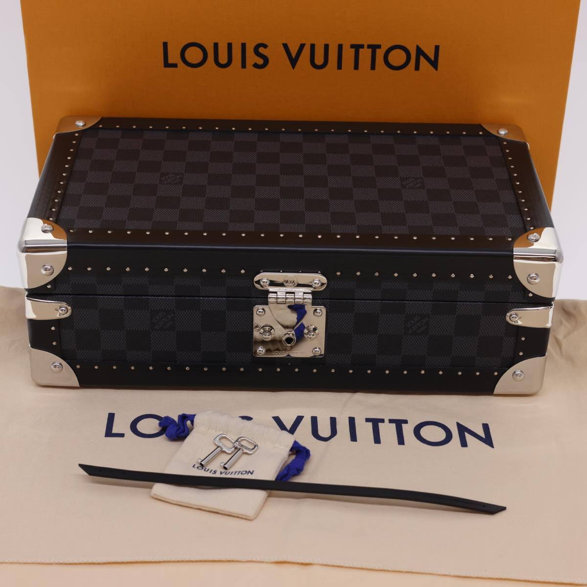 LOUIS VUITTON Damier Graphite Watch Case Coffret 8 Montor Trunk N48226 LV  40463A