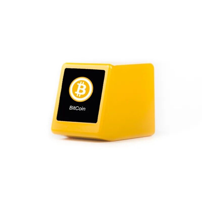 Yellow Bitcoin Smart Clock Weather Desktop Gadget Real-Time 