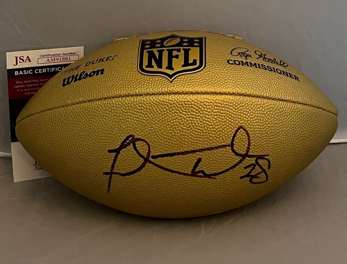 Fred Taylor Jacksonville Jaguars signed NFL Gold Football Ball
