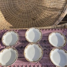 Vintage Limoges France Elite 6 Bowls 5.2  Flower Pink Mint