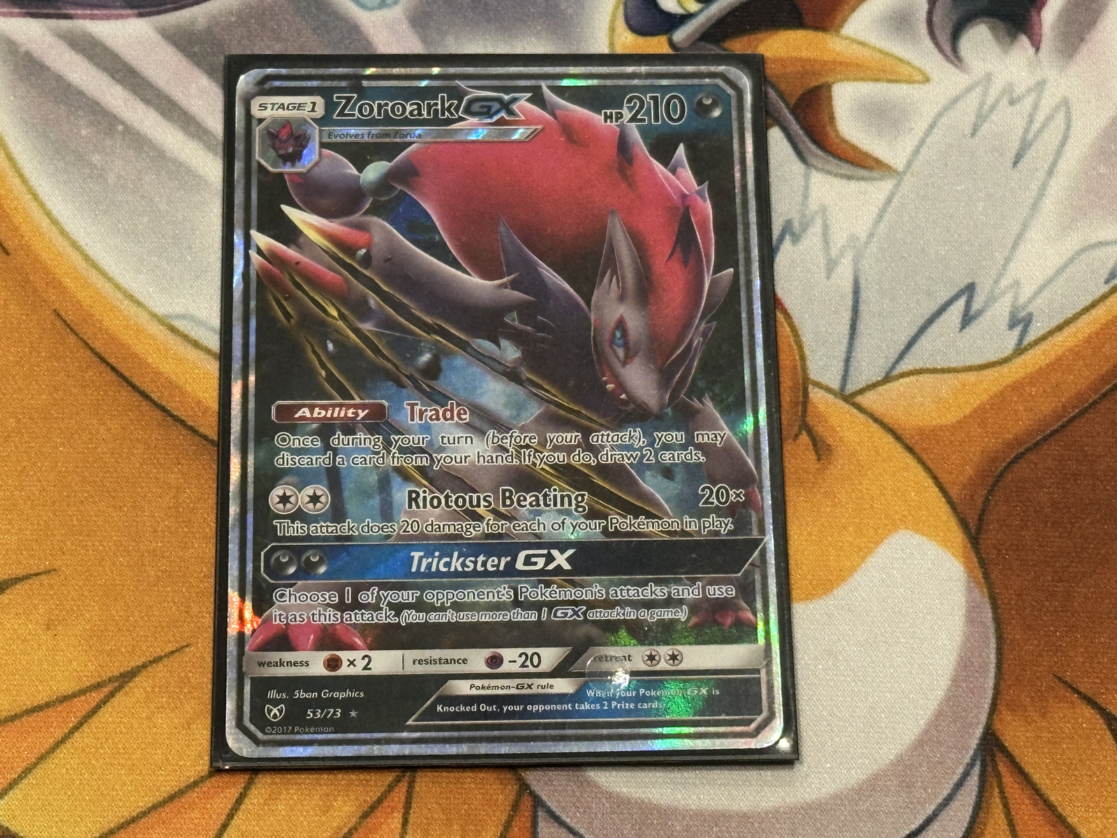Pokemon Zoroark GX Holo Card 53/73 Shining Legends Ultra Rare NM Condition