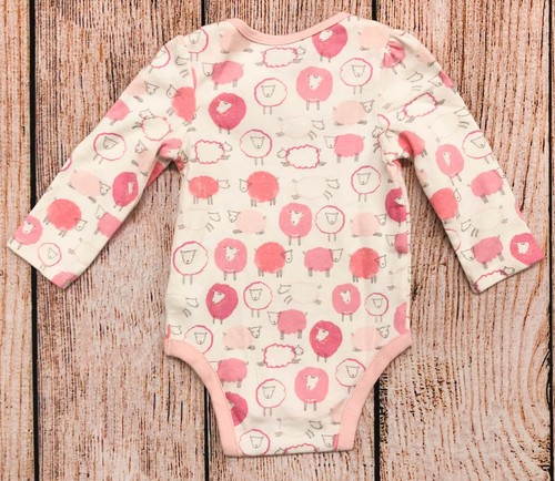 Girls Sz 6-12 Months Bodysuit NWT BabyGap Logo Sheep Pink Cameo - 922064 - Picture 3 of 3