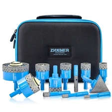 12pcs Diamond Tile Hole Saw Kit, for Ceramic, Granite, Marble, Porcelain Tile