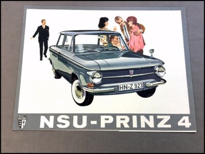1962 NSU Prinz 4 German Vintage Original Car Sales Brochure Folder