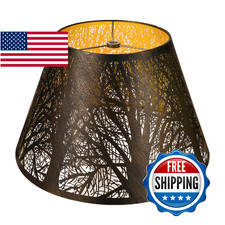 ALUCSET Metal Lamp Shade Tree Pattern 7x13x7.8 Bronze Gold Table Lamp Spider Fit
