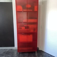 Mobile Kartell, Rosso, 1 Modulo Base +4 Sovrapposti, L80xP40xH200+10(piedi)