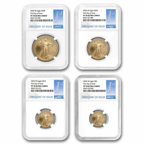 2025-W 4-Coin Proof American Gold Eagle Set PF-70 NGC (FDI)