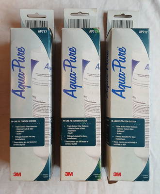New Set 3 Aqua Pure AP717 3M Water Filtration In Line Filter Aqua-Pure Filters