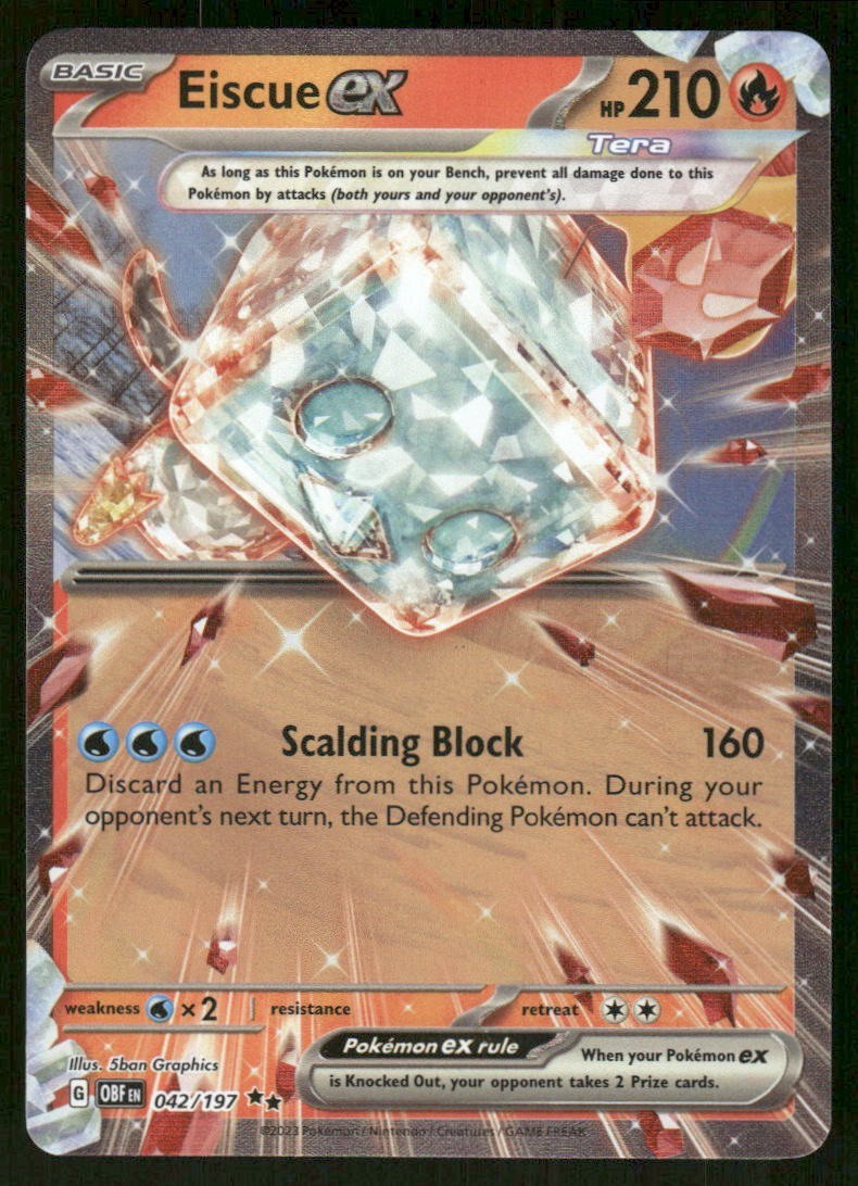 Pokemon Tcg Eiscue ex #42 Pokemon Obsidian Flames NM