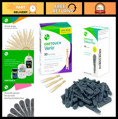 Diabetes Testing Kit: 30 Fine 30-Gauge Lancets & 30 Test Strips Bundle - Blood S